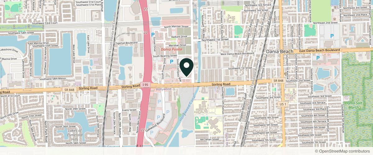 Map showing Dania Dermatology in Fort Lauderdale, Florida