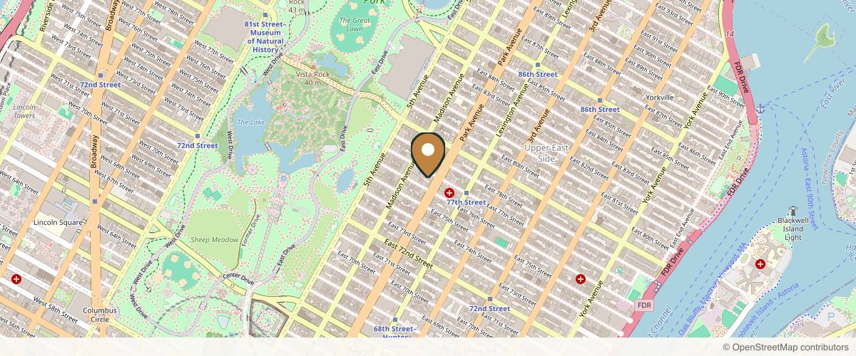 Map showing Darrick E. Antell, MD, FACS in New York, New York