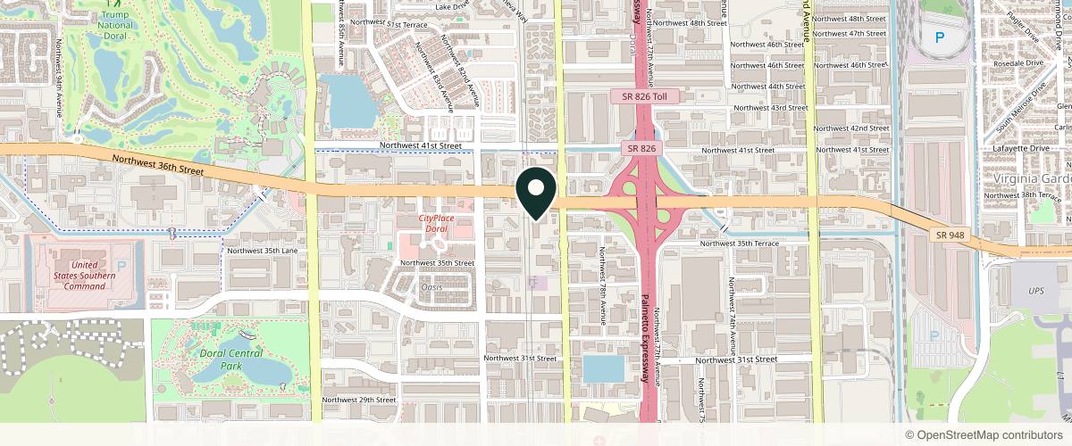 Map showing DASO PLASTIC SURGERY in Doral, Florida