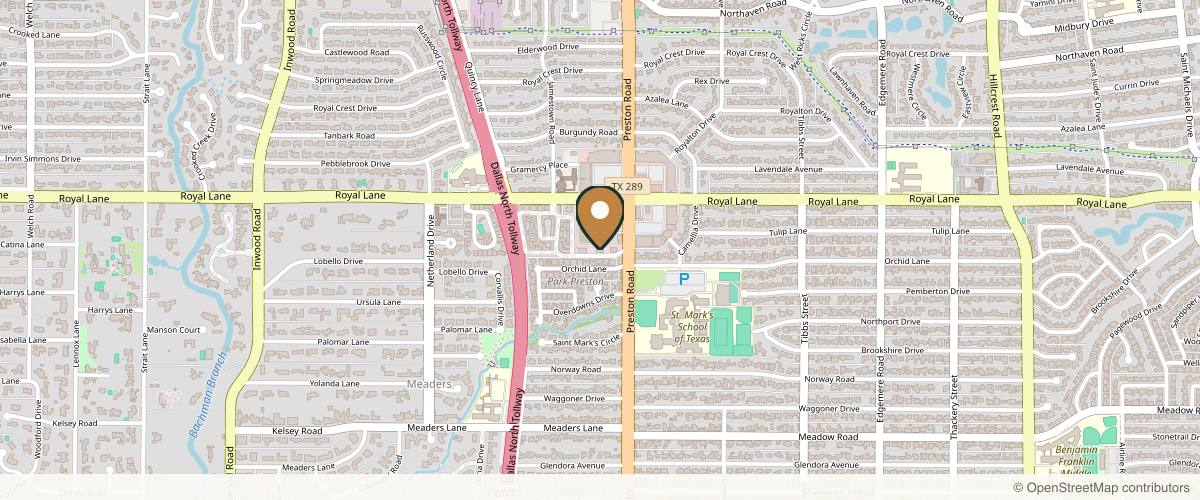 Map showing Dauwe Plastic Surgery in Dallas, Texas