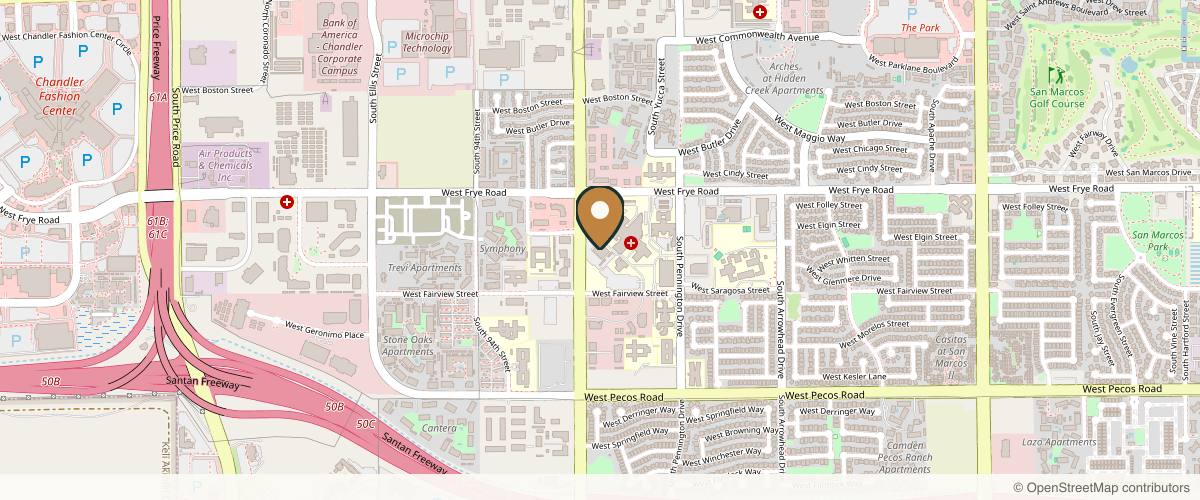 Map showing David Creech M.D. in Chandler, Arizona