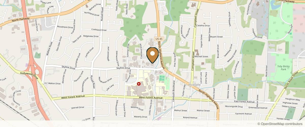 Map showing David Laird, MD in Jackson, Tennessee