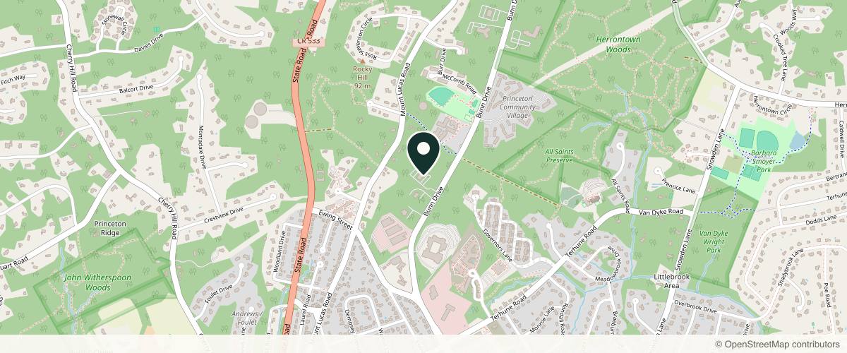 Map showing David W. Allison, MD in Princeton, New Jersey
