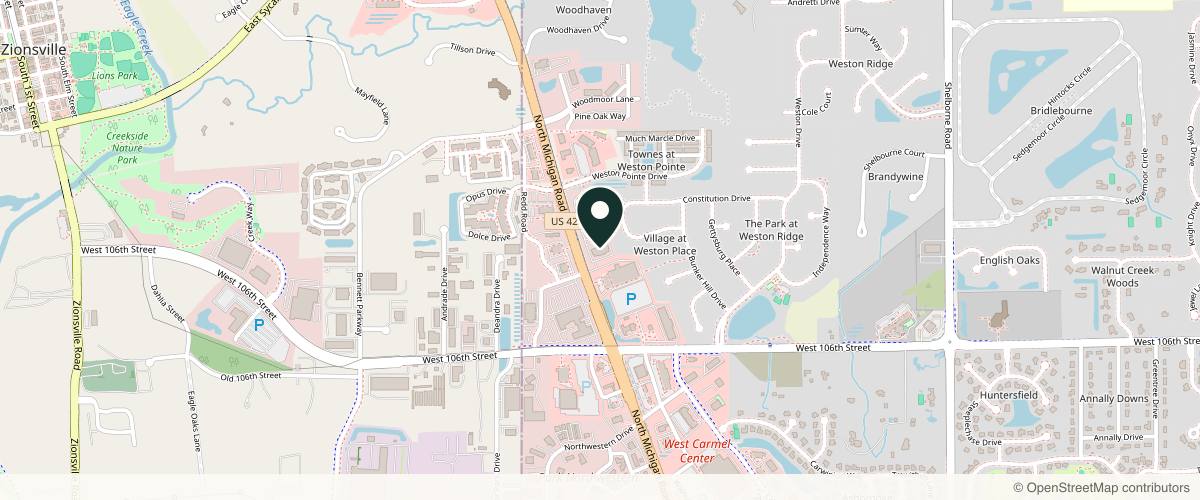Map showing Dawes Fretzin Dermatology in Indianapolis, Indiana