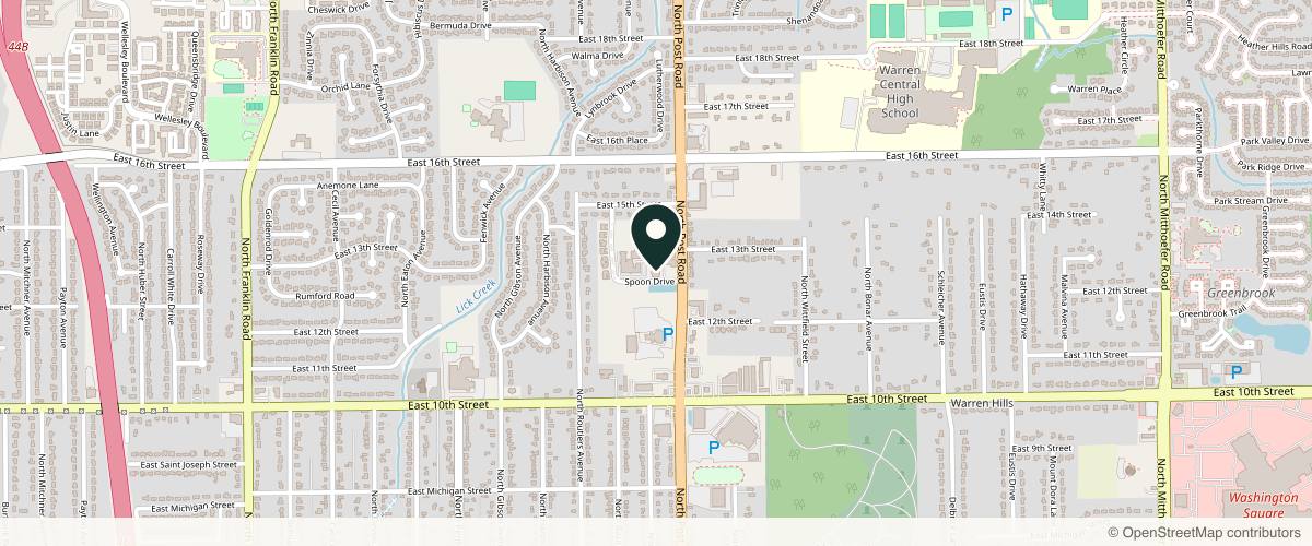 Map showing Dawes Fretzin Dermatology in Indianapolis, Indiana