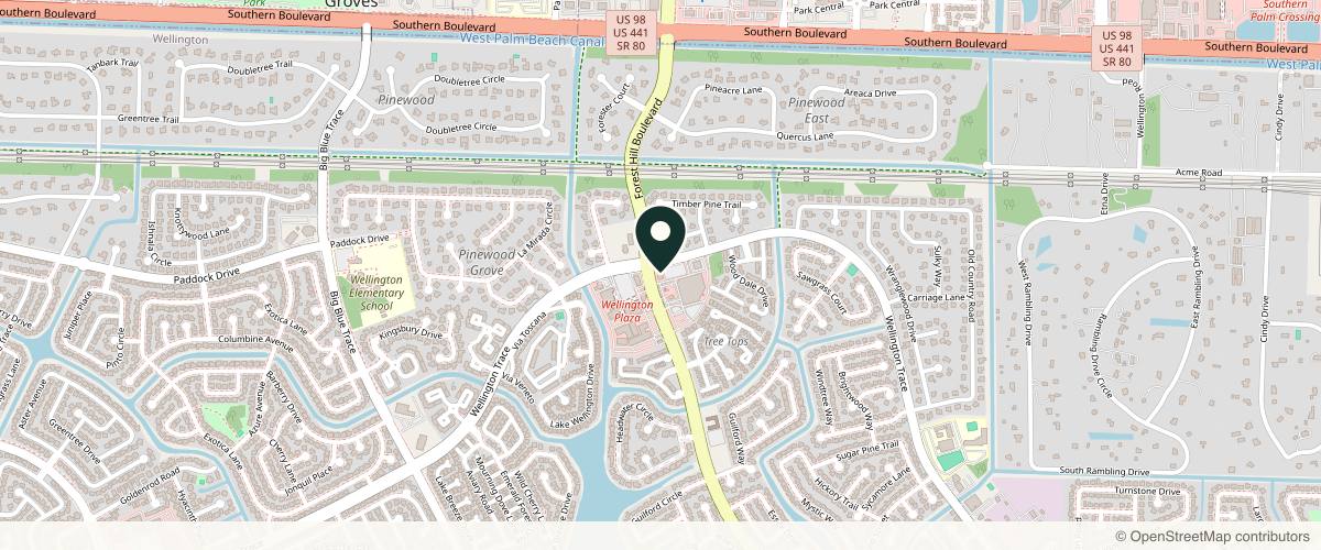Map showing DCSI - Dermatology & Cutaneous Surgery Institute in West Palm Beach, Florida