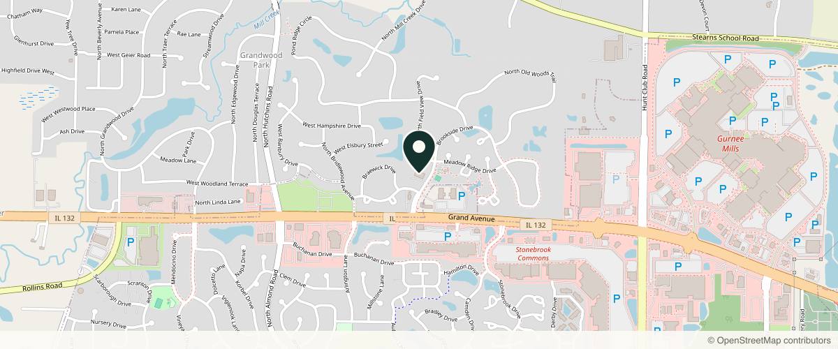 Map showing Deerfield Dermatology - Gurnee Location in Chicago, Illinois