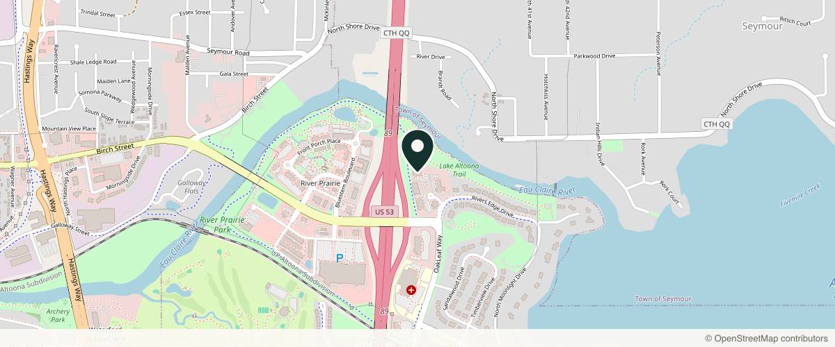 Map showing DeFatta ENT & Facial Plastic Surgery in Eau Claire, Wisconsin