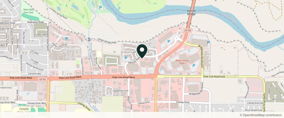 Map showing Dell P Smith, M.D. in Idaho Falls, Idaho