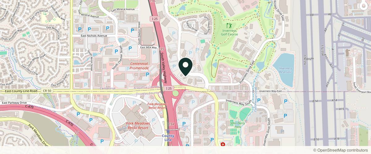 Map showing Denver Liposuction Specialty Clinic in Denver, Colorado