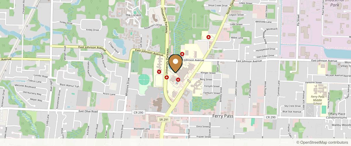 Map showing Derek Jones, MD in Pensacola, Florida