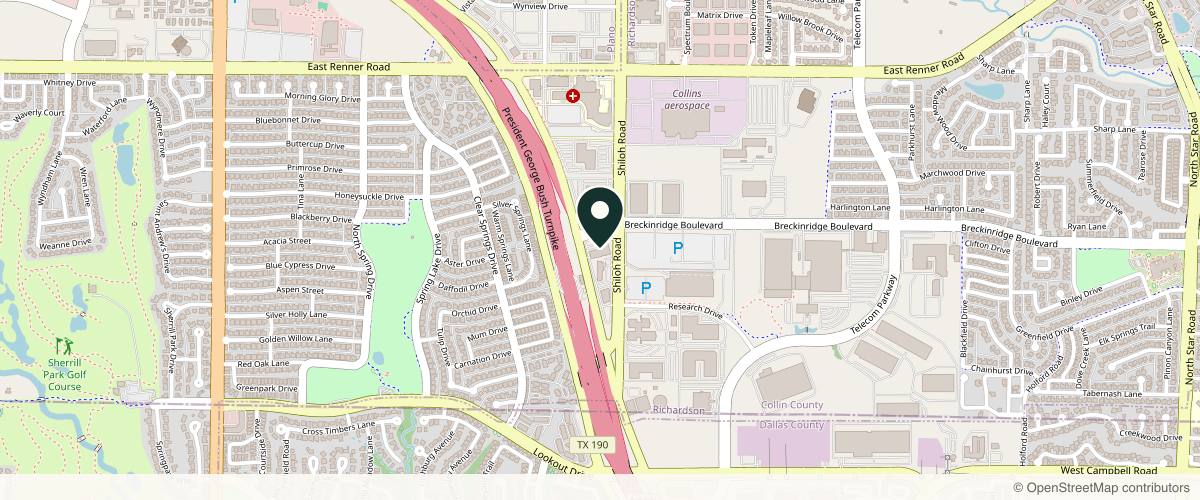 Map showing Derek Rapp, MD in Rockwall, Texas