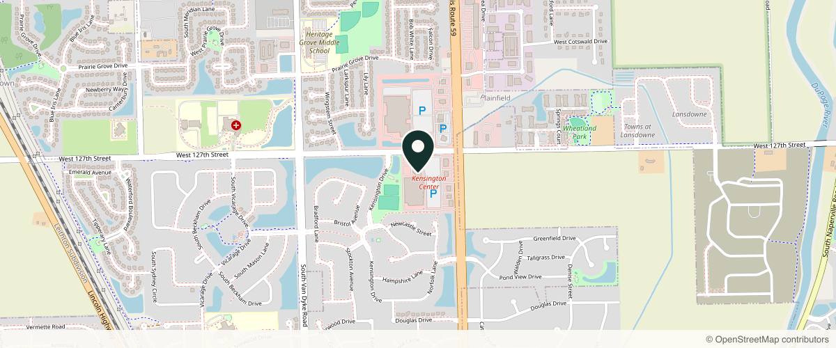 Map showing Derick Dermatology - Plainfield in Naperville, Illinois