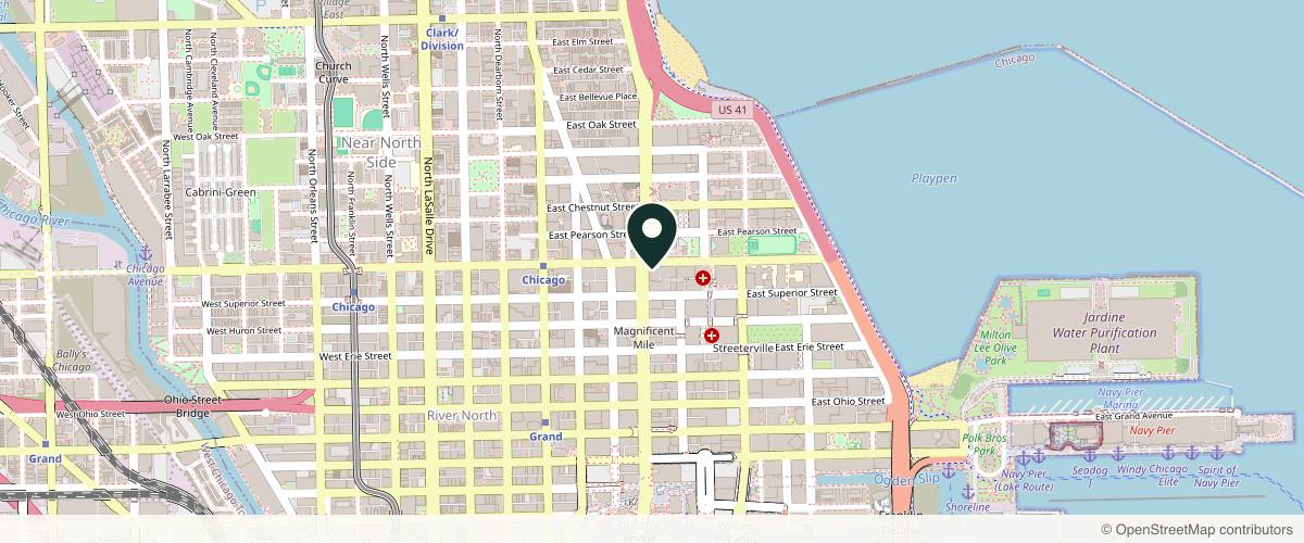 Map showing Derm Institute of Chicago in Chicago, Illinois
