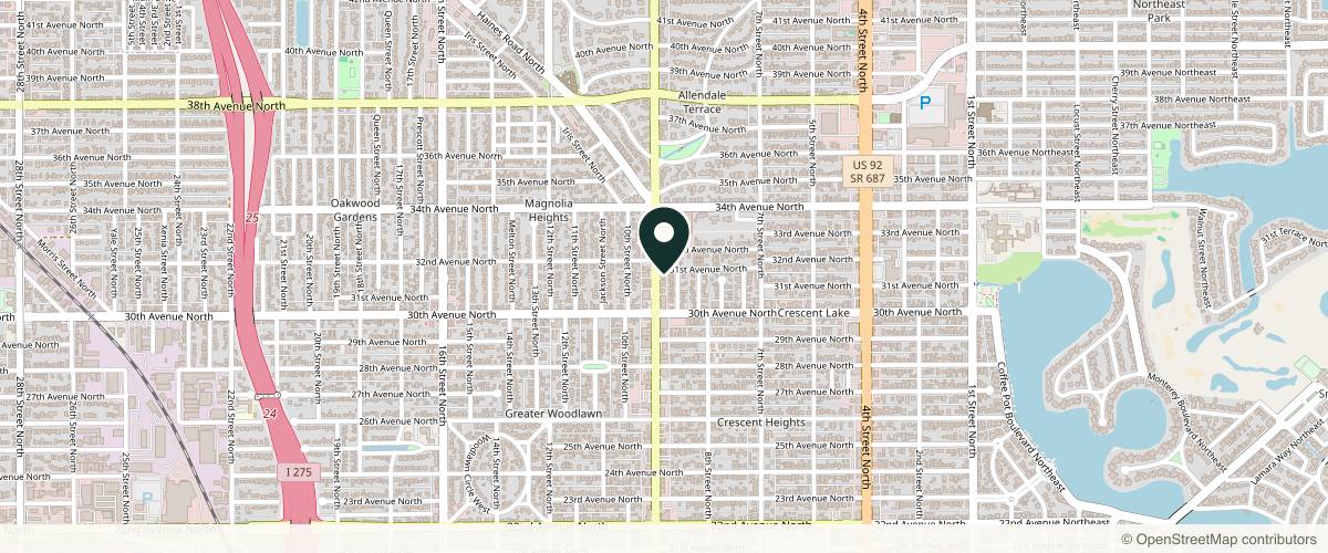 Map showing Dermaclinique - Dermatology & Skin Spa in Tampa, Florida