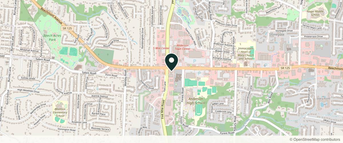 Map showing Dermatologists of Southwest Ohio | DOCS Dermatology (Anderson) in Cincinnati, Ohio