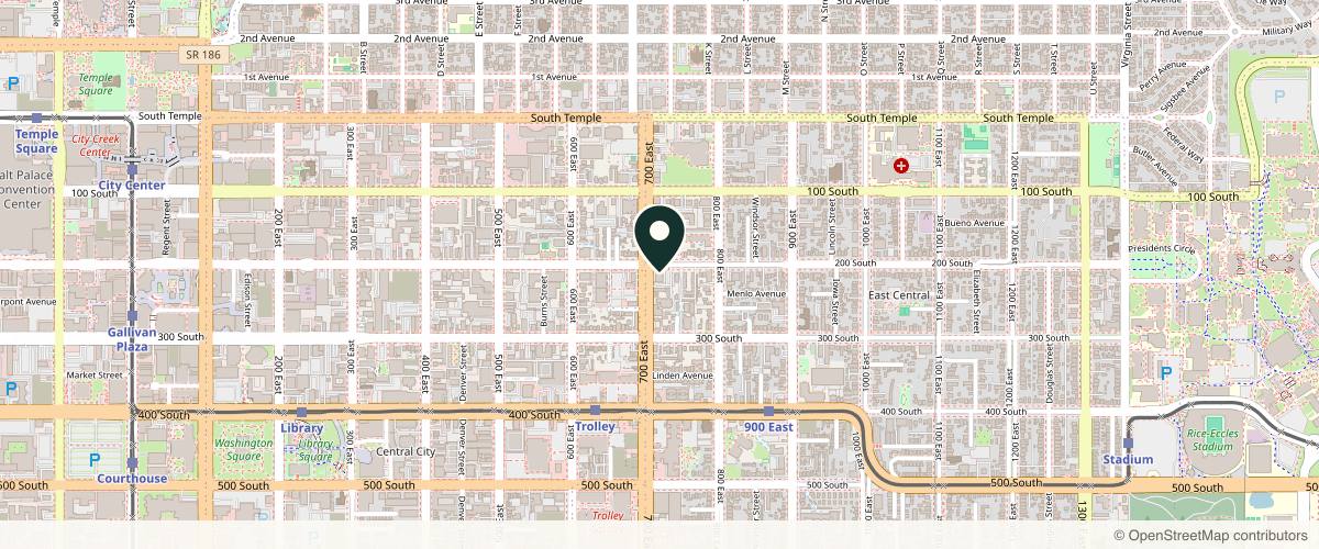 Map showing Dermatology Affiliates in Salt Lake City, Utah
