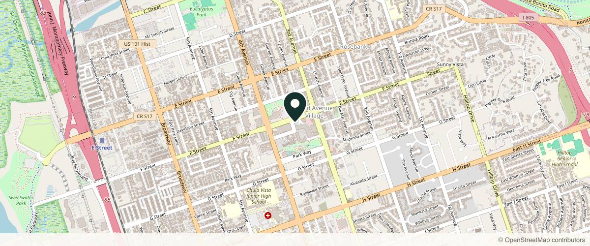 Map showing Dermatology & Laser Center of San Diego in San Diego, California