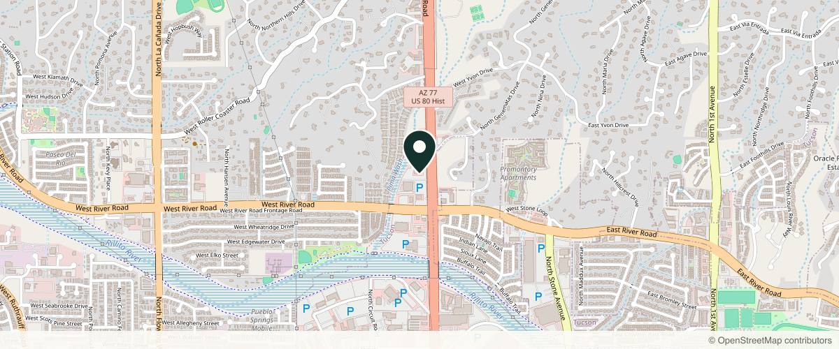 Map showing Dermatology & Plastic Surgery of Arizona in Tucson, Arizona