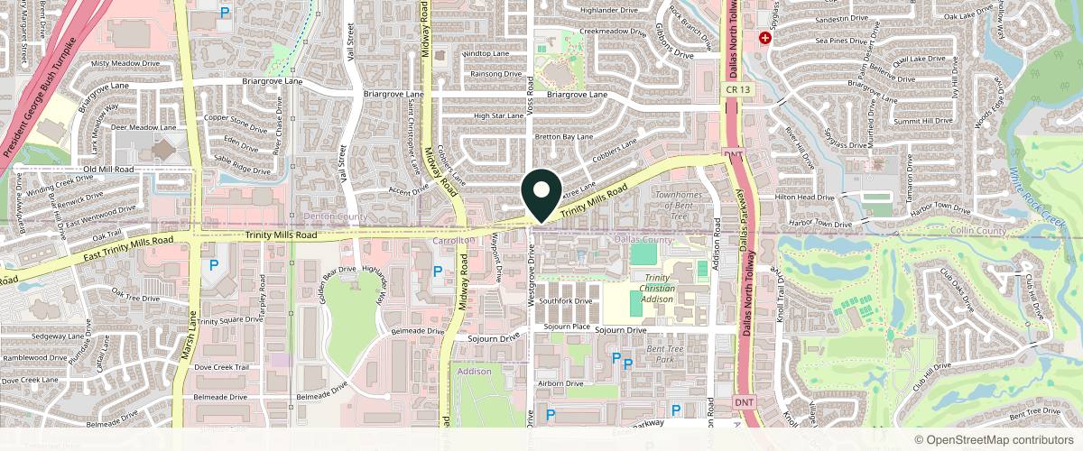 Map showing Dermatology & Skin Cancer Surgery Center in Dallas, Texas