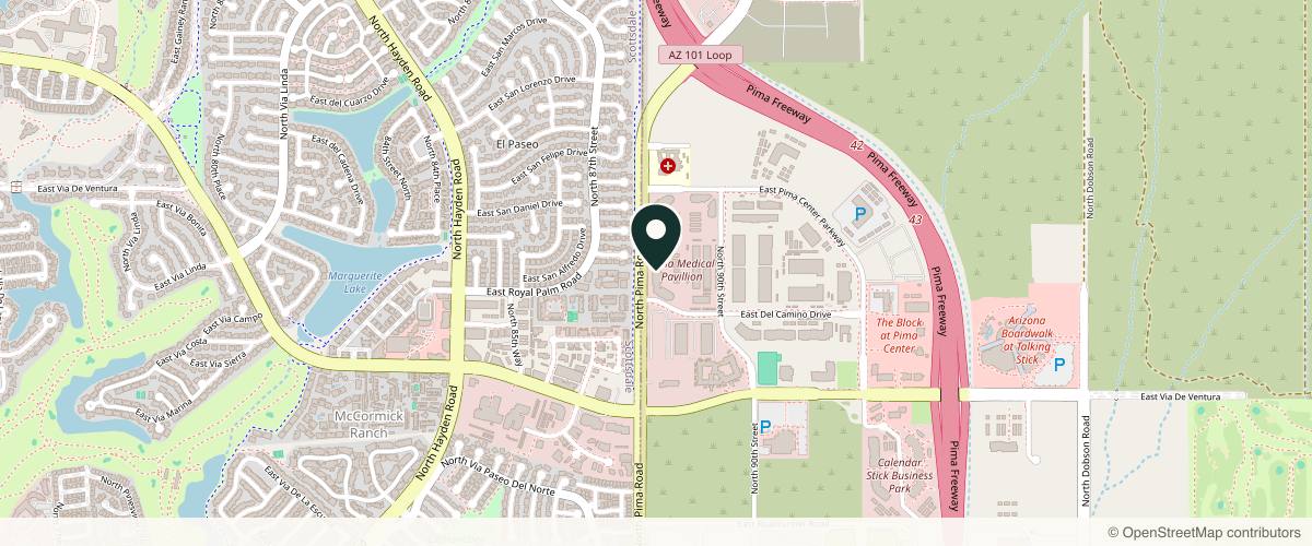 Map showing Dermatology & Skin Surgery Specialists in Scottsdale, Arizona
