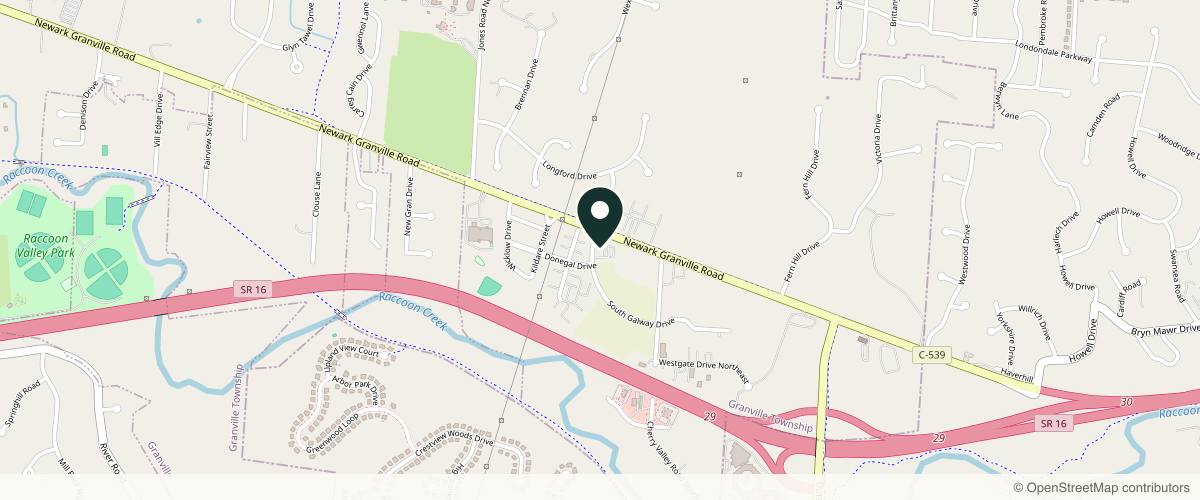 Map showing Dermatology Associates - Granville in Columbus, Ohio