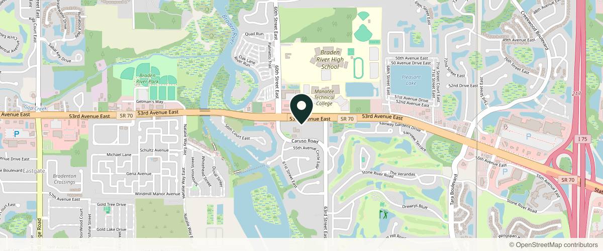 Map showing Dermatology Associates Lakewood Ranch West in Bradenton, Florida