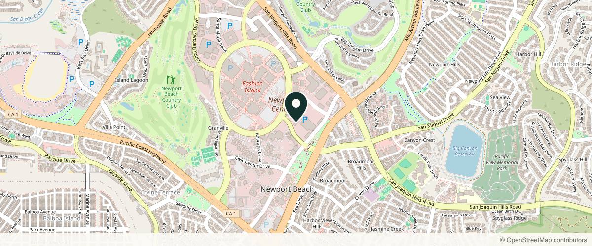 Map showing Dermatology Center of Newport in Newport Beach, California