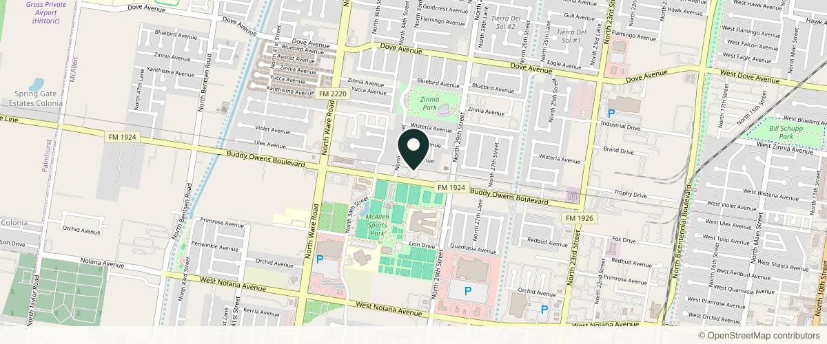 Map showing Dermatology Clinic of McAllen - Oasis Dermatology Group PLLC in McAllen, Texas