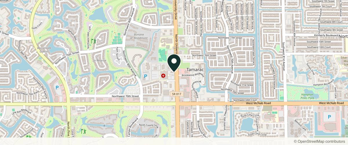 Map showing Dermatology Experts Tamarac - Angelo Ayar, MD in Fort Lauderdale, Florida