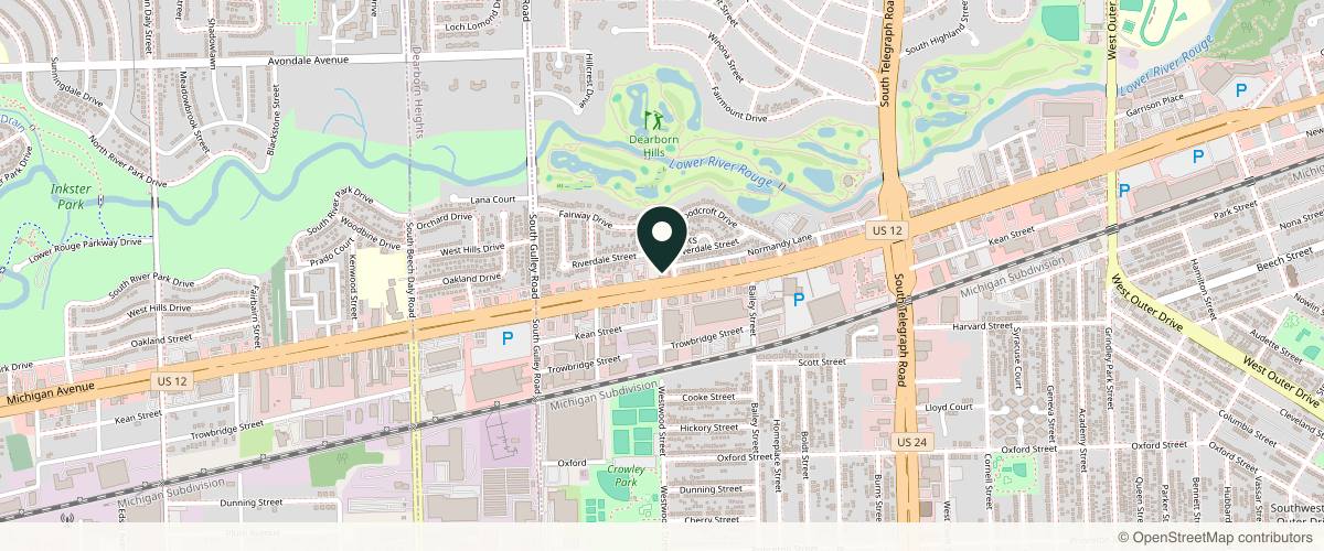 Map showing Dermatology Institute of Detroit in Detroit, Michigan