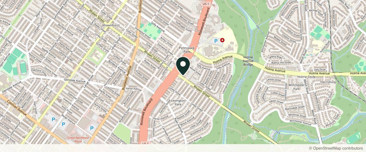 Map showing Dermatology Partners - Lexington Park in Philadelphia, Pennsylvania