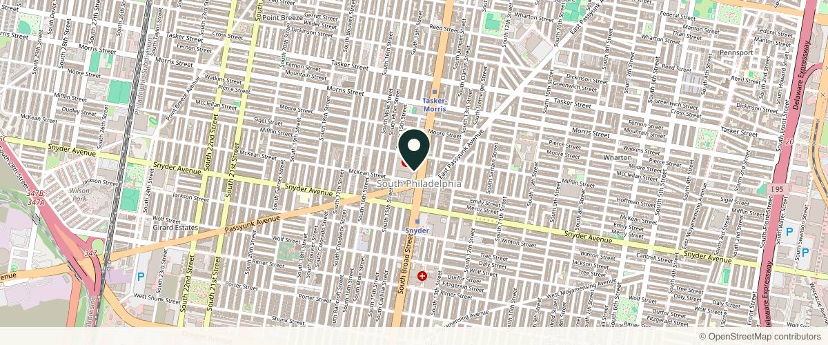 Map showing Dermatology Partners - South Philly in Philadelphia, Pennsylvania