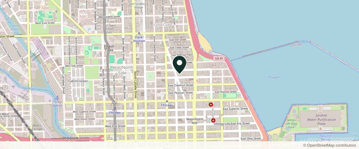 Map showing Dermatology Physicians Chicago: Motunrayo Adisa, MD in Chicago, Illinois