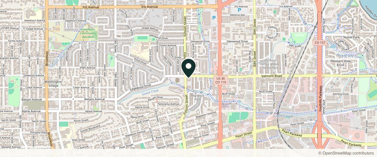 Map showing Dermatology Specialists - Boulder in Boulder, Colorado