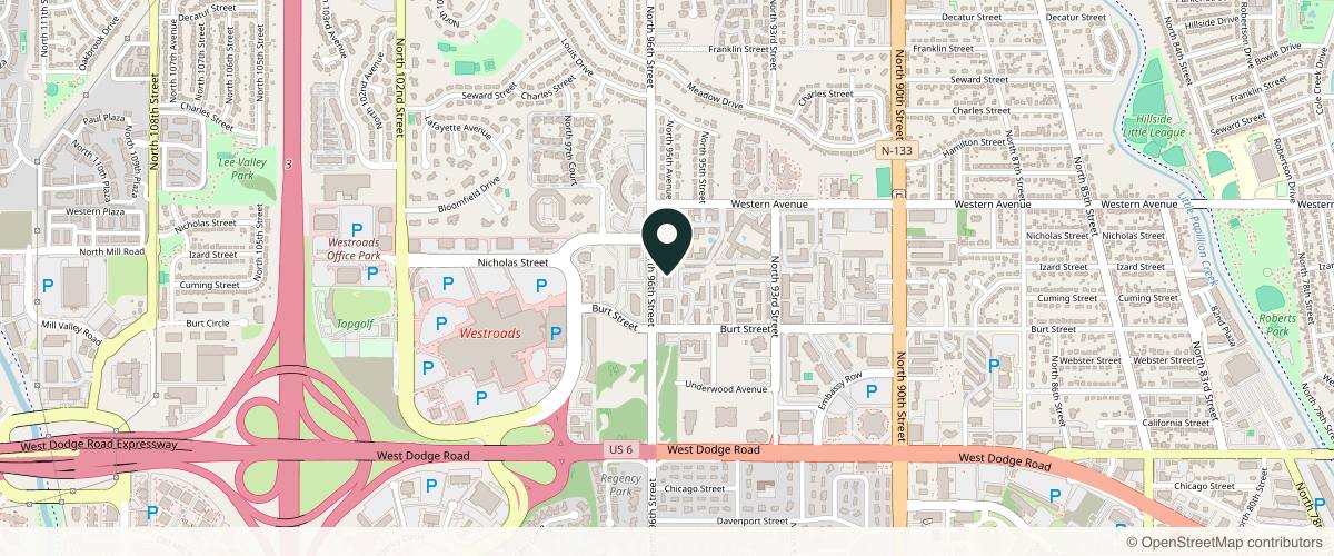 Map showing Dermatology Specialists of Omaha in Omaha, Nebraska
