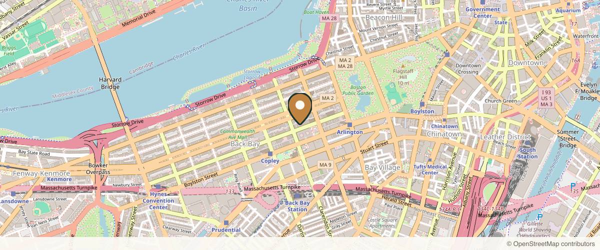 Map showing DeRosa Center Plastic Surgery and Med Spa in Boston, Massachusetts