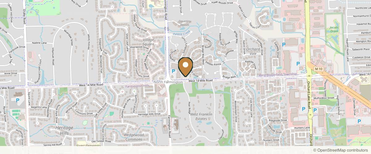 Map showing DeRosa Plastic Surgery - Amy P. DeRosa, DO in Detroit, Michigan