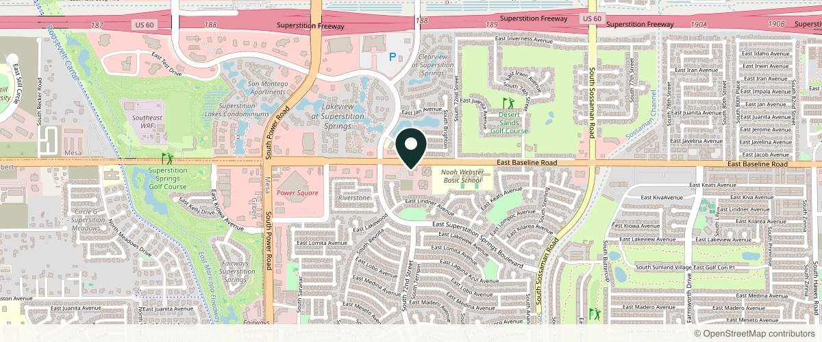 Map showing Desert Sky Dermatology - Dermatologist in Mesa AZ in Gilbert, Arizona