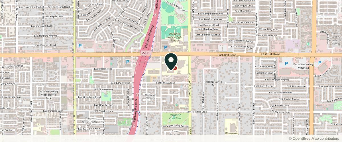 Map showing Desert Valley Dermatology in Phoenix, Arizona