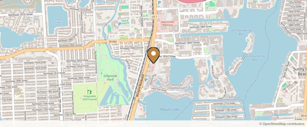 Map showing Dolls Plastic Surgery, LLC in Miami, Florida