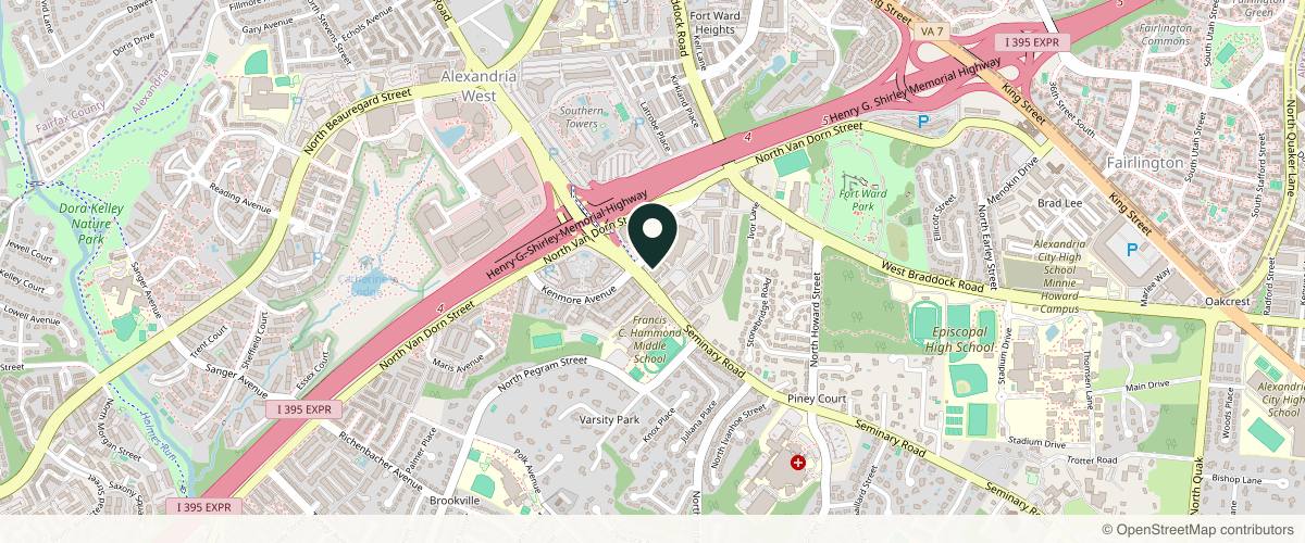 Map showing Dr. Ali Al-Attar, M.D. in Alexandria, Virginia