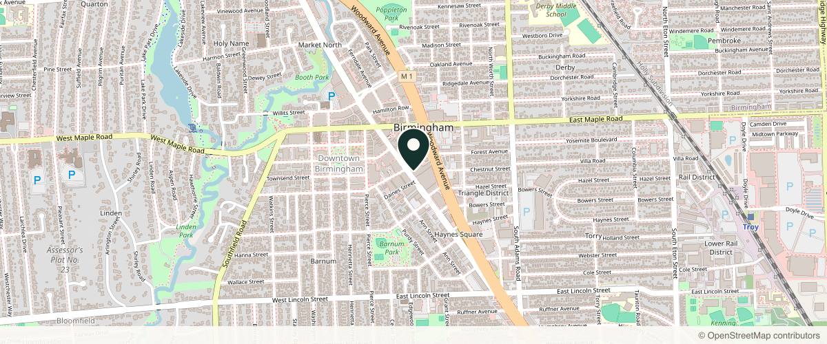 Map showing Dr. Ali Plastic Surgery & Amae Medspa in Birmingham, Michigan