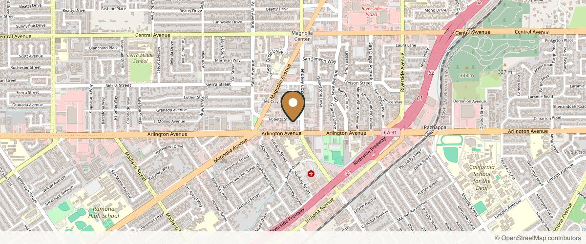 Map showing Dr. Amar Gupta - California Face Institute in Riverside, California