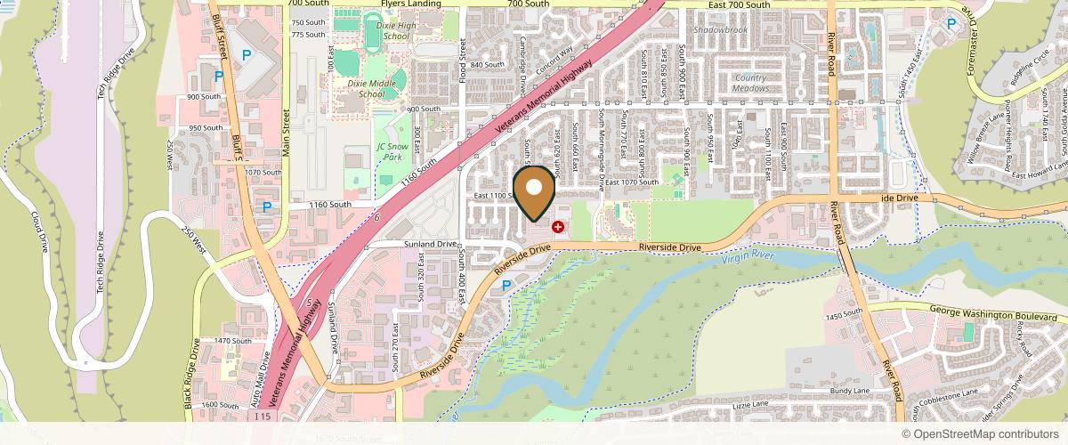 Map showing Dr. BCK Patel MD, FRCS Patel Plastic Surgery in St. George, Utah