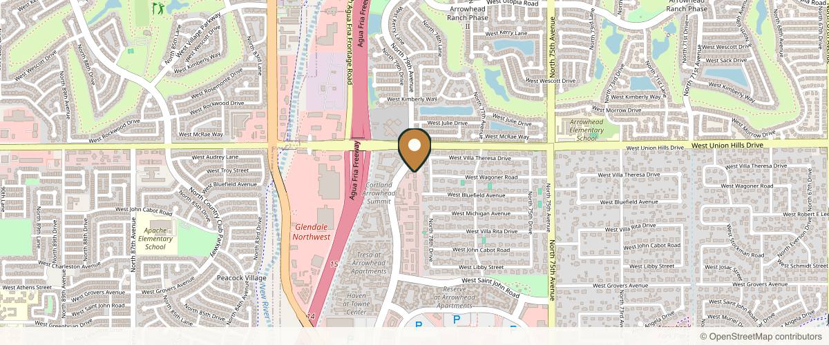 Map showing Dr. Bradley Becker Plastic Surgery in Prescott, Arizona
