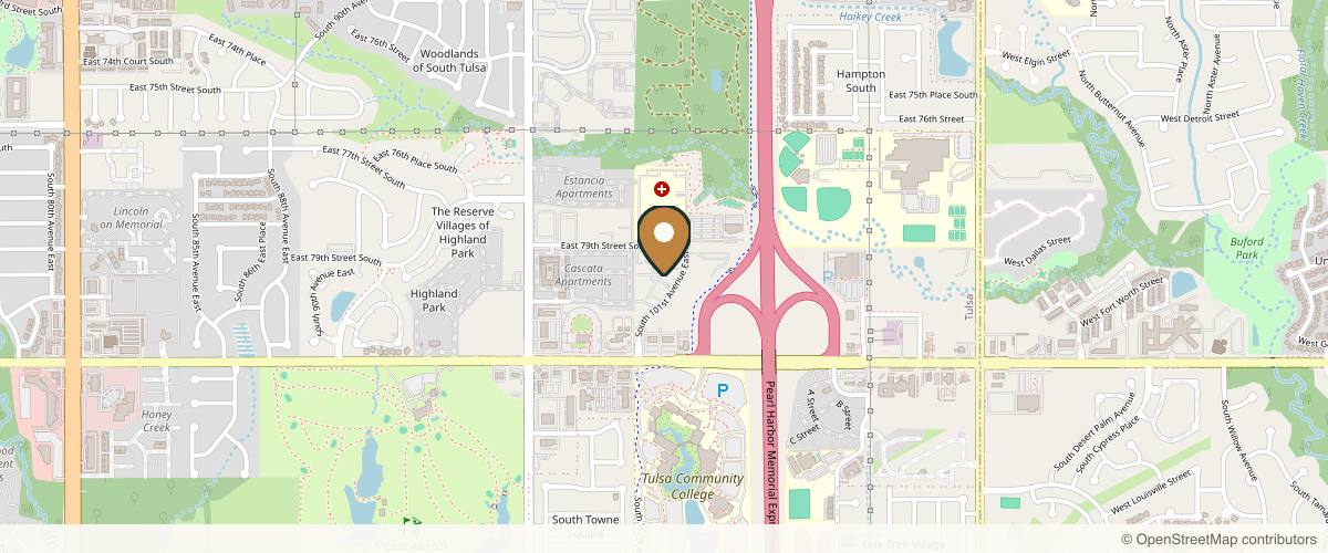 Map showing Dr. Brent A. Rubis, MD in Tulsa, Oklahoma