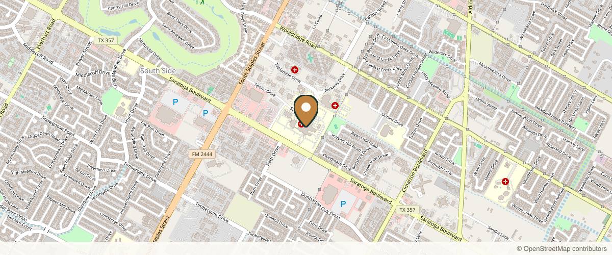 Map showing Dr. Cassidy Hinojosa - Coastal Cosmetic and Plastic Surgery Center in Corpus Christi, Texas