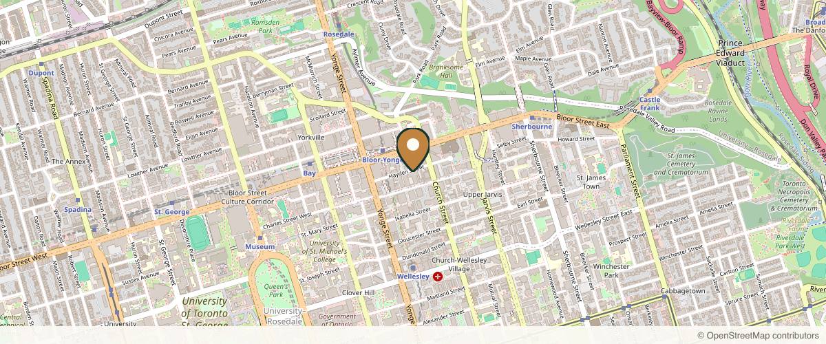 Map showing Dr. Cory Torgerson Facial Cosmetic Surgery & Laser Centre | Facelift • Blepharoplasty • Lip Filler • Rhinoplasty Toronto in Toronto, Ontario