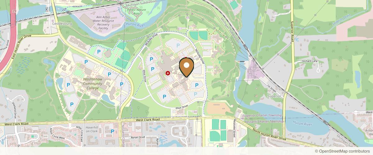 Map showing Dr. Daniel Sherick, MD, FACS in Ann Arbor, Michigan